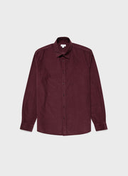 Men's Fine Cord Shirt in Port