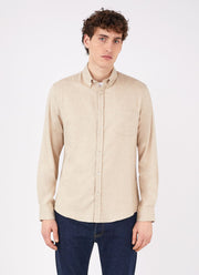Men's Button Down Flannel Shirt in Oatmeal Melange