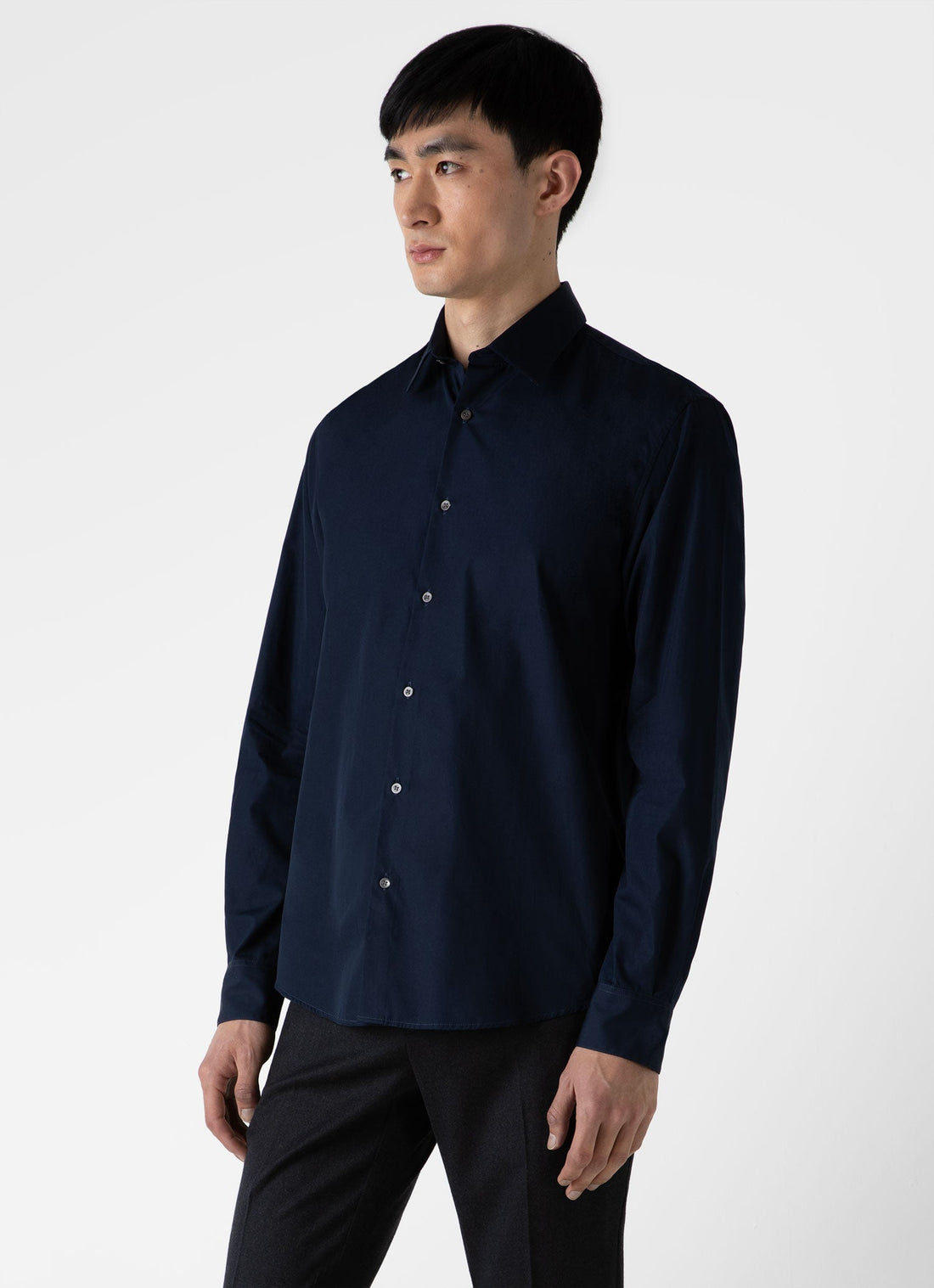 Men's Sea Island Cotton Shirt in Navy