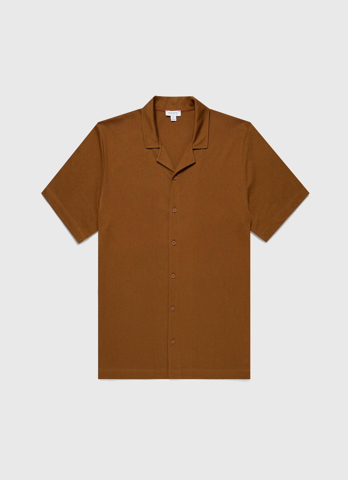 Men's Riviera Camp Collar Shirt in Golden Brown