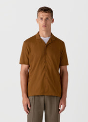 Men's Riviera Camp Collar Shirt in Golden Brown