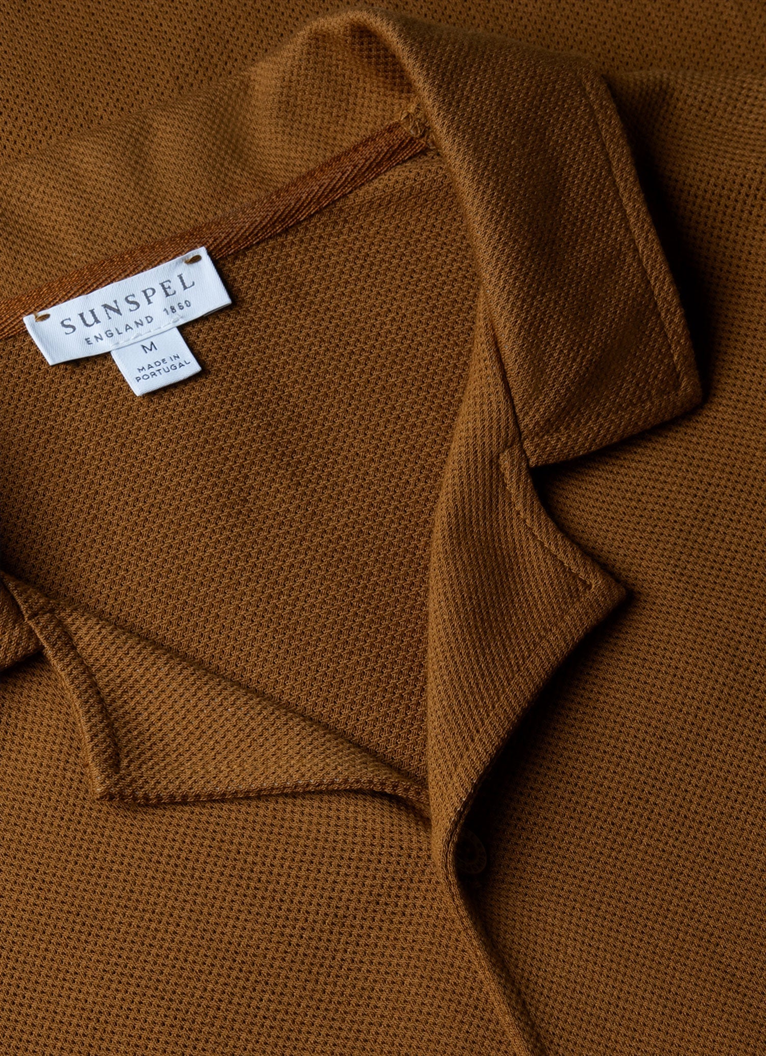 Men's Riviera Camp Collar Shirt in Golden Brown