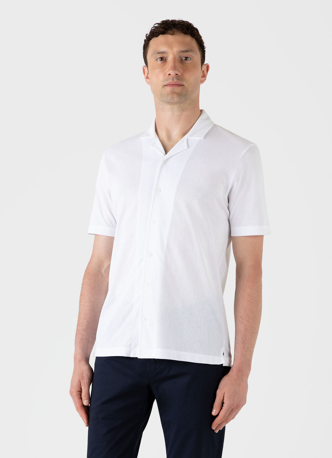 Men's Riviera Camp Collar Shirt in White