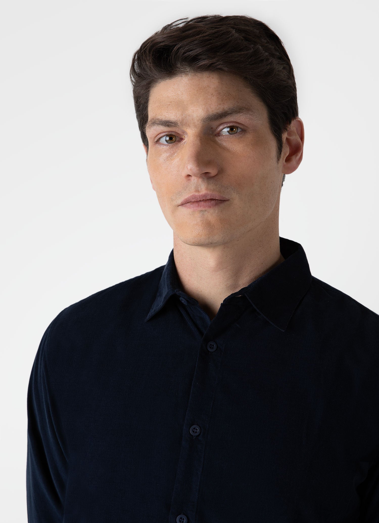 Men's Fine Cord Shirt in Navy