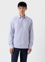 Men's Oxford Shirt in White/Navy