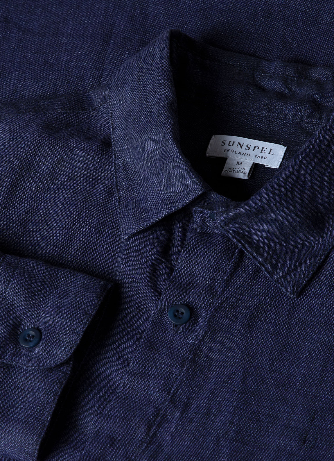 Men's Linen Shirt in Navy Melange