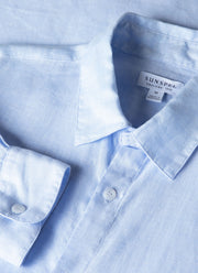 Men's Linen Shirt in Light Blue