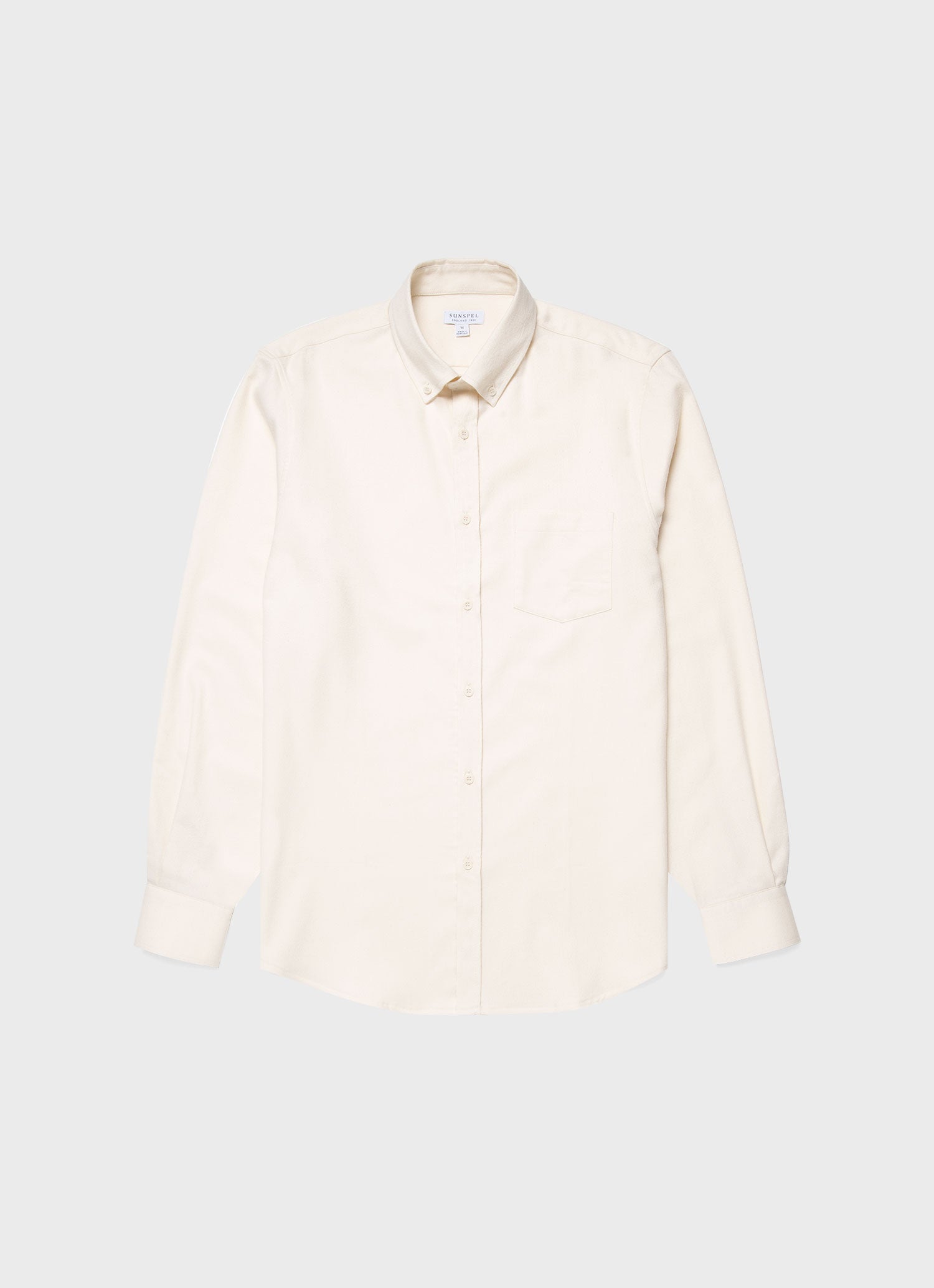Men's Button Down Flannel Shirt in Ecru
