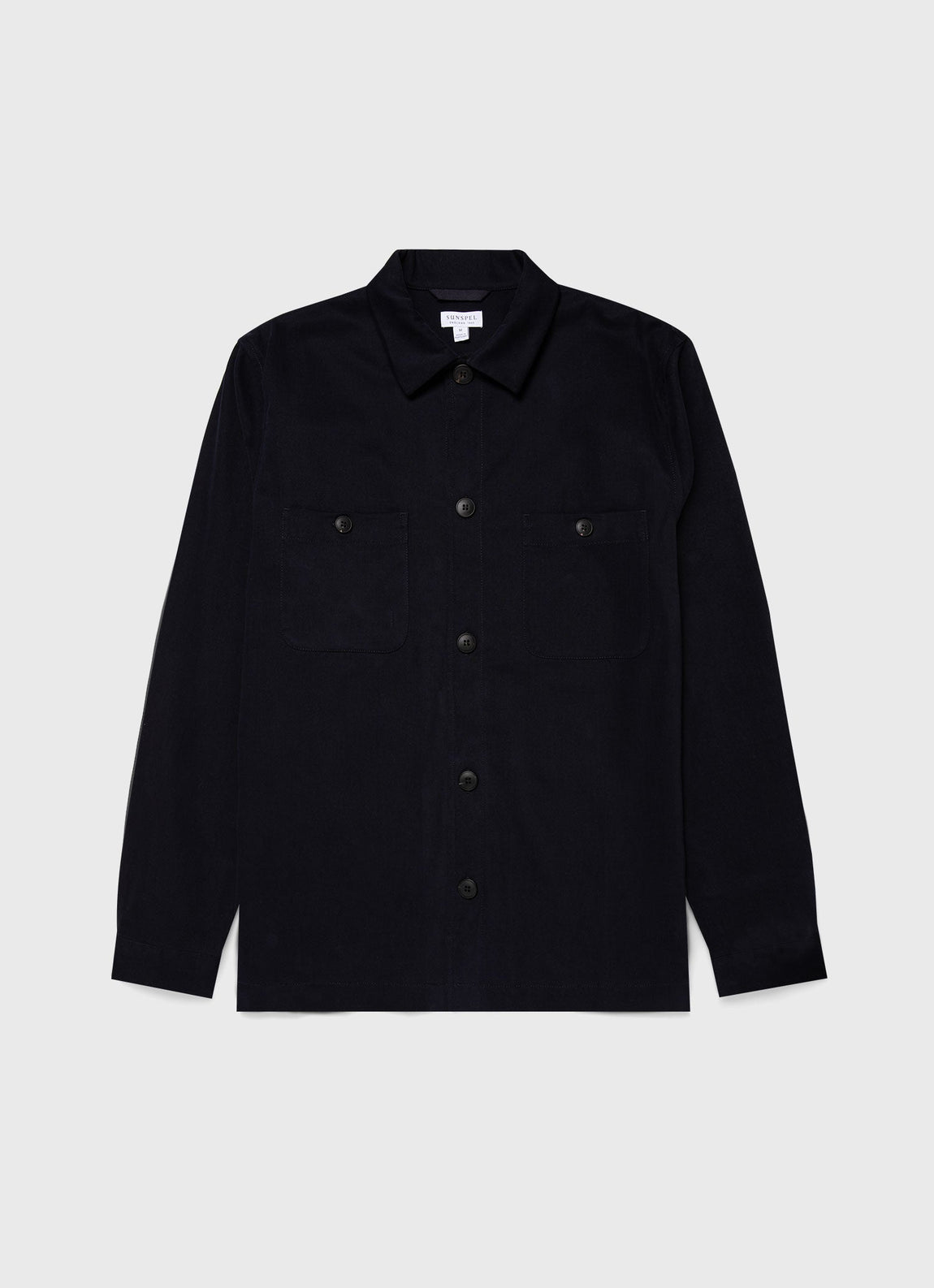 Men's Brushed Cotton Wool Overshirt in Navy