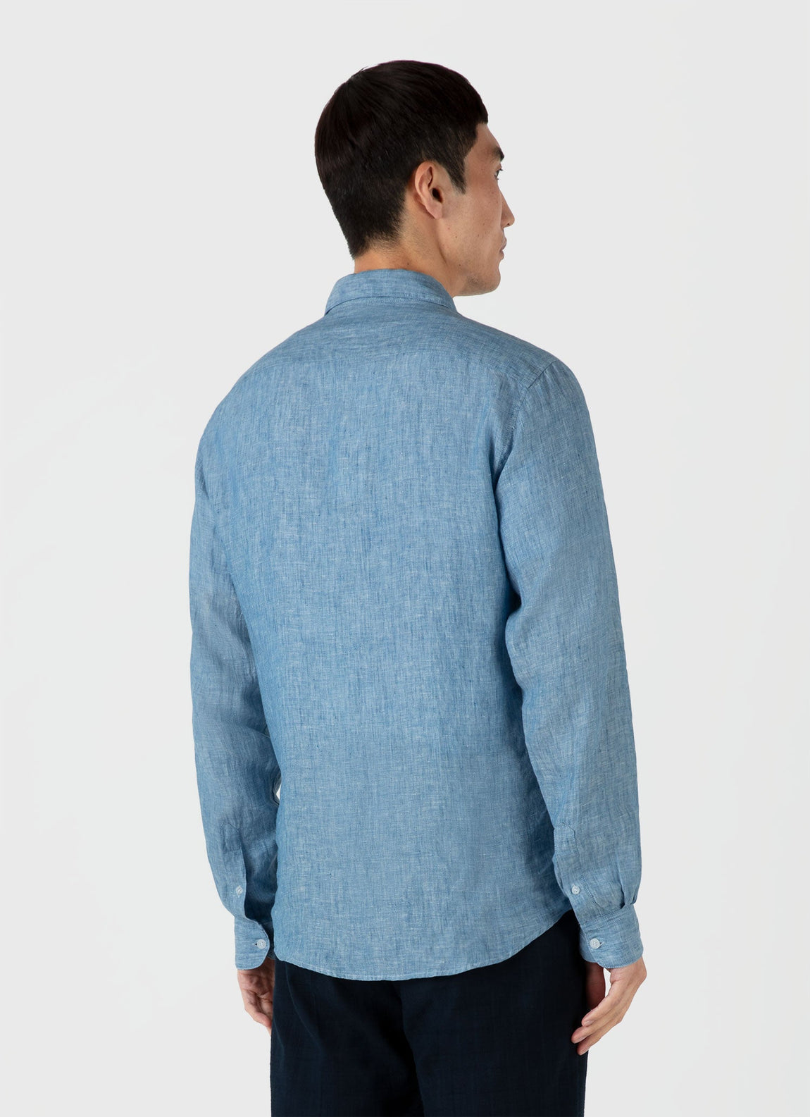 Men's Linen Shirt in Como Blue