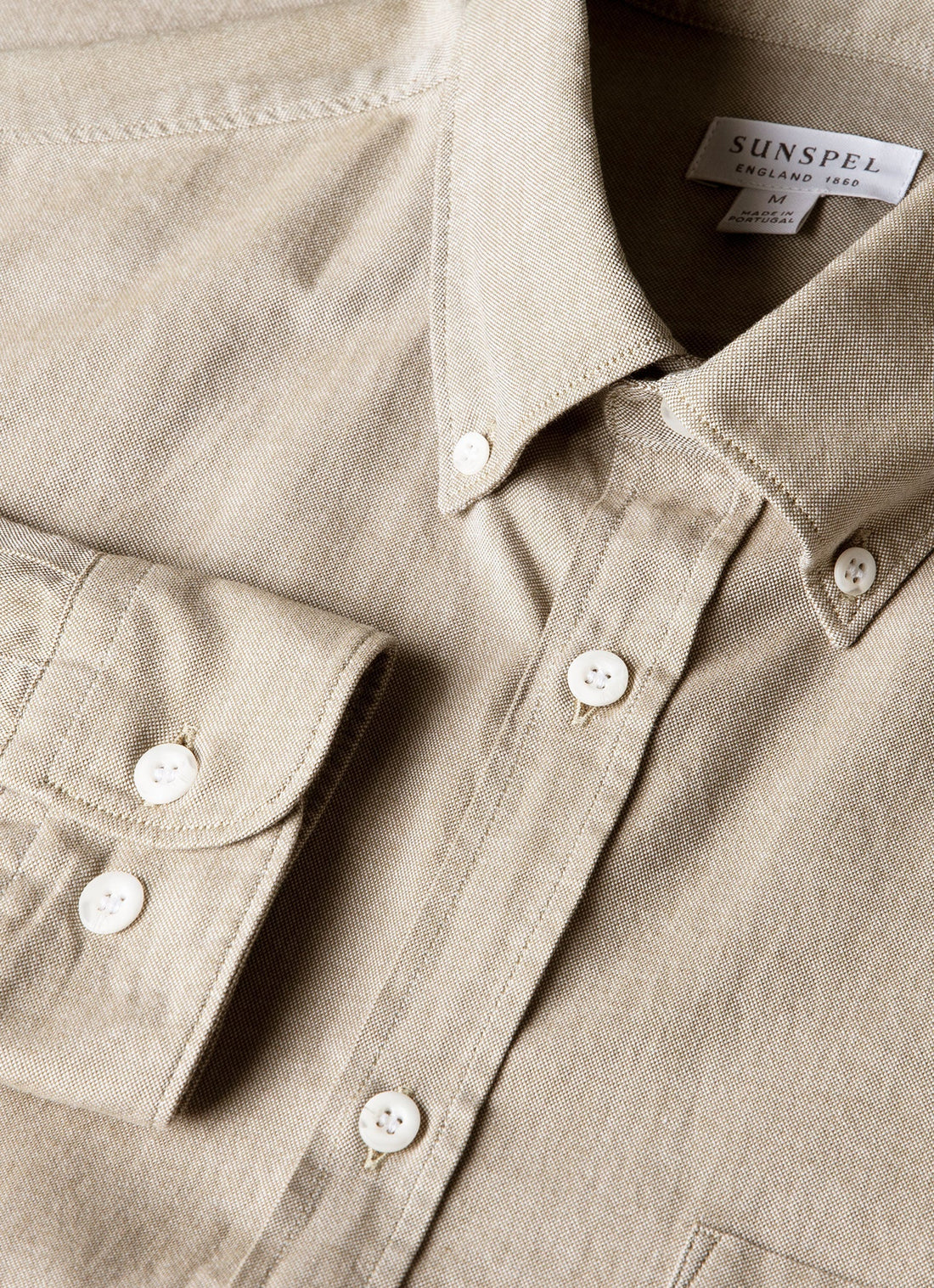 Men's Button Down Oxford Shirt in Light Khaki