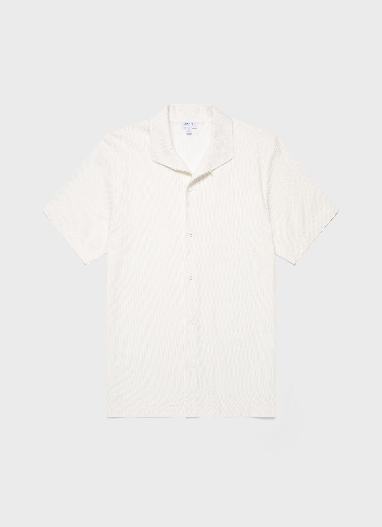 Men's Short Sleeve Textured Jersey Shirt in Ecru