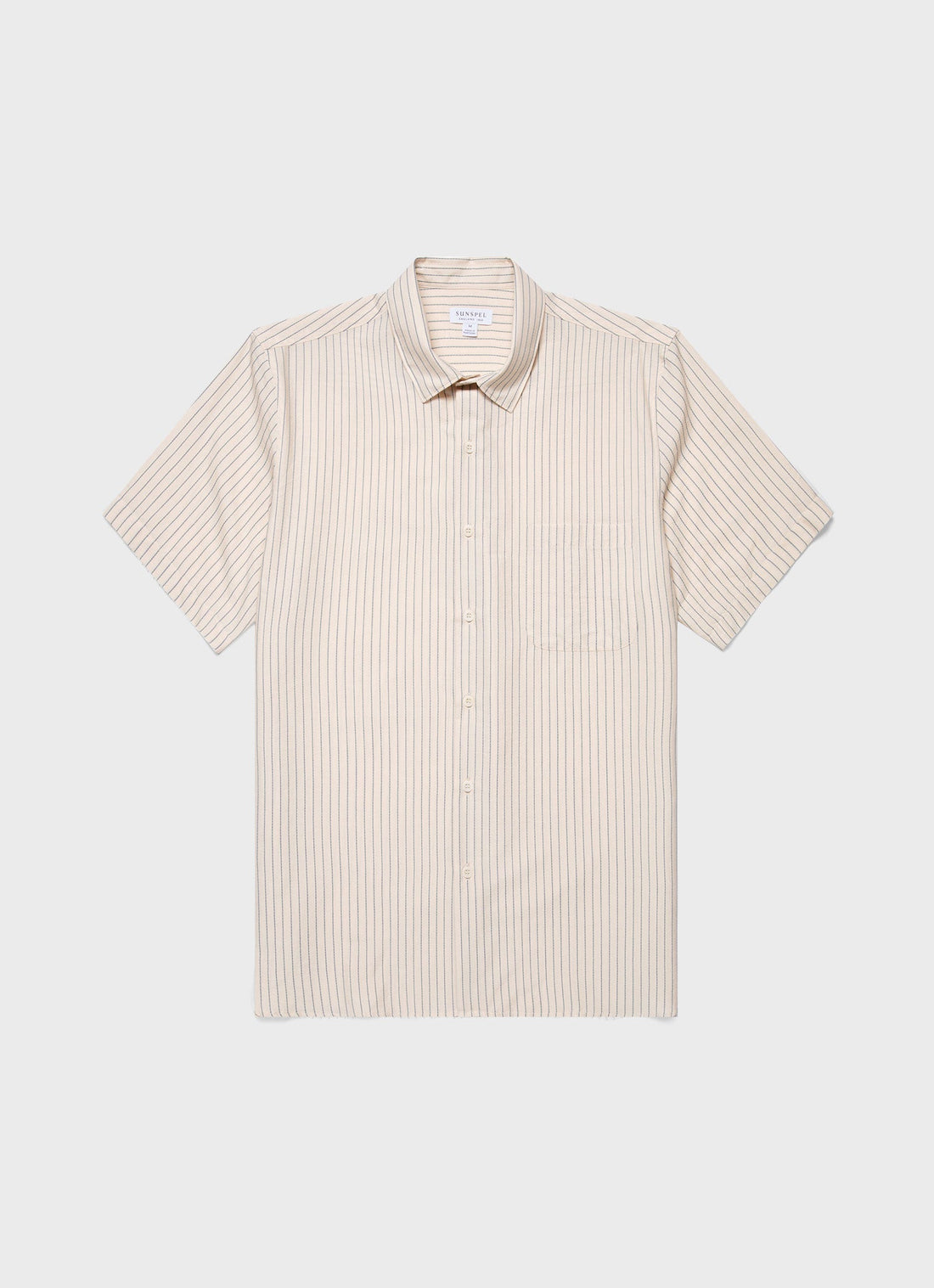 Men's Short Sleeve Vintage Stripe Shirt in Vintage Blue/Ecru