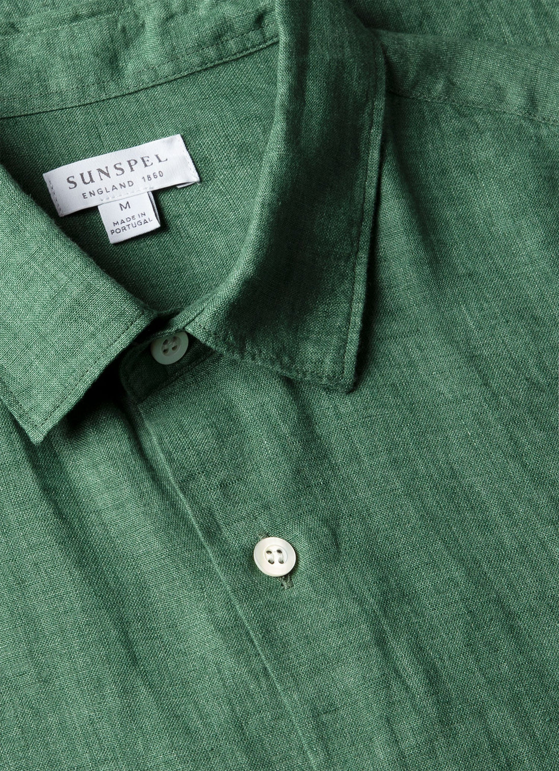 Men's Short Sleeve Linen Shirt in Bright Green