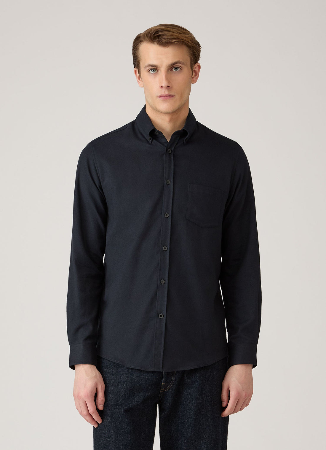 Men's Button Down Flannel Shirt in Black
