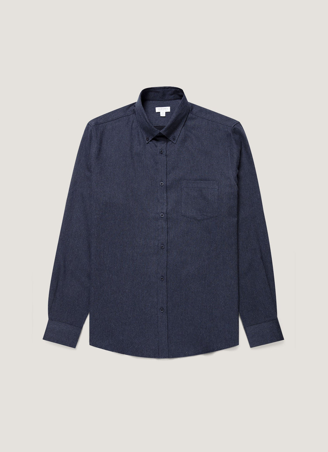 Men's Button Down Flannel Shirt in Navy Melange