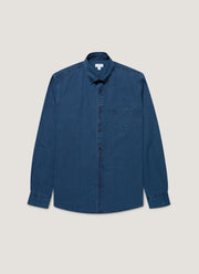 Men's Button Down Denim Shirt in Indigo