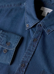 Men's Button Down Denim Shirt in Indigo