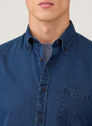 Men's Button Down Denim Shirt in Indigo