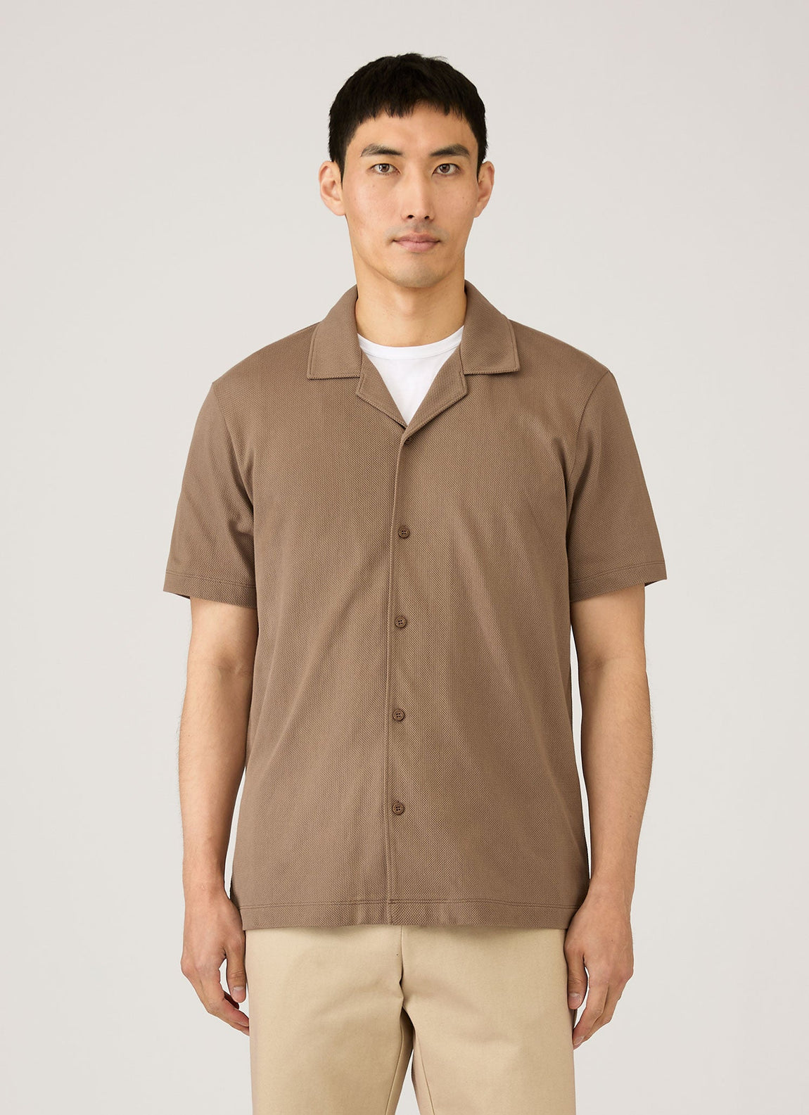 Men's Riviera Camp Collar Shirt in Dark Cedar