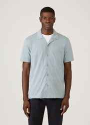 Men's Riviera Camp Collar Shirt in Stone Blue
