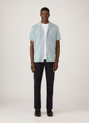 Men's Riviera Camp Collar Shirt in Stone Blue