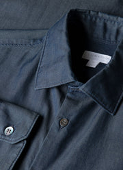 Men's Sea Island Cotton Shirt  in Indigo