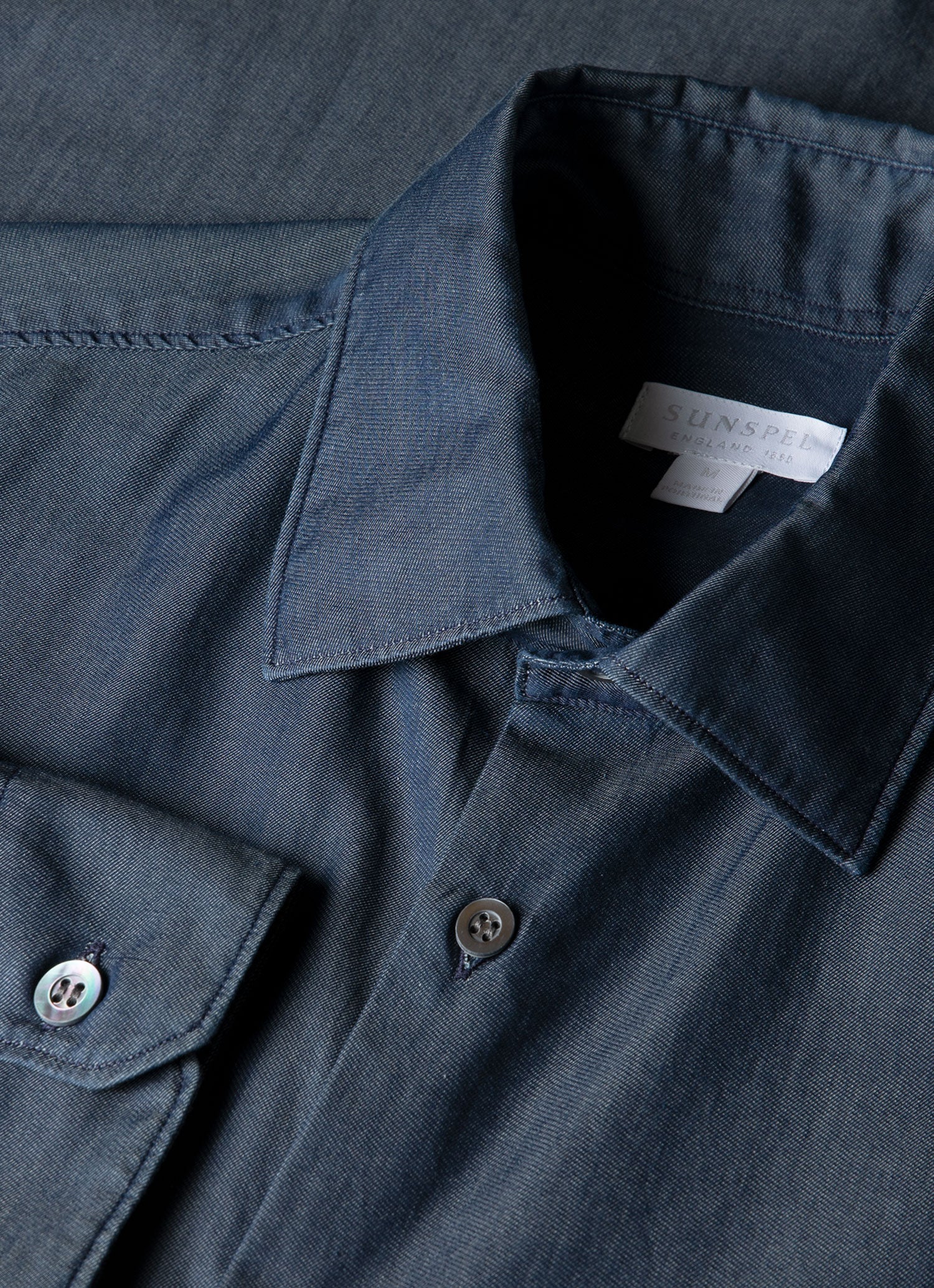 Men's Sea Island Cotton Shirt  in Indigo