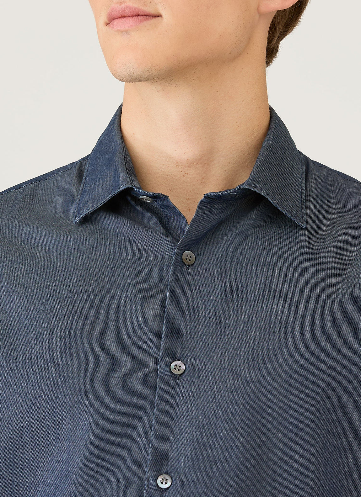 Men's Sea Island Cotton Shirt  in Indigo