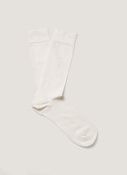 Men's Long Staple Cotton Socks in Archive White
