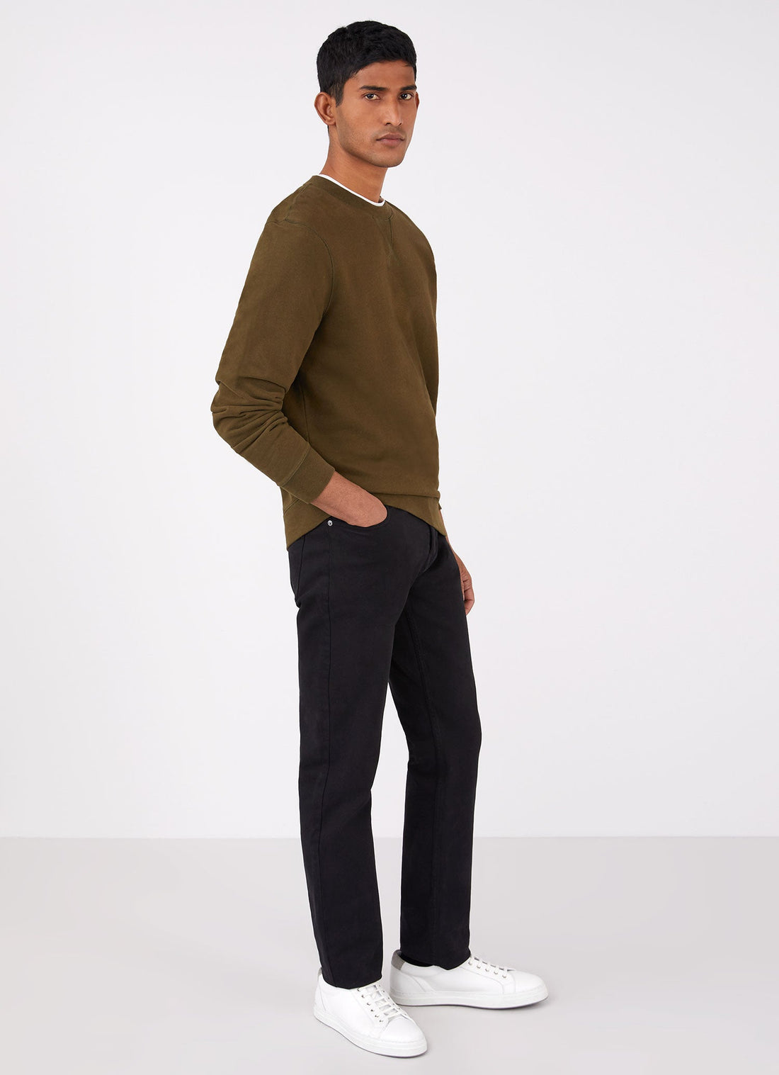 Men's Loopback Sweatshirt in Dark Moss