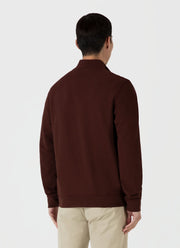 Men's Half Zip Loopback Sweatshirt in Raisin