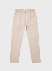 Men's Cotton Linen Drawstring  Trouser in Light Sand