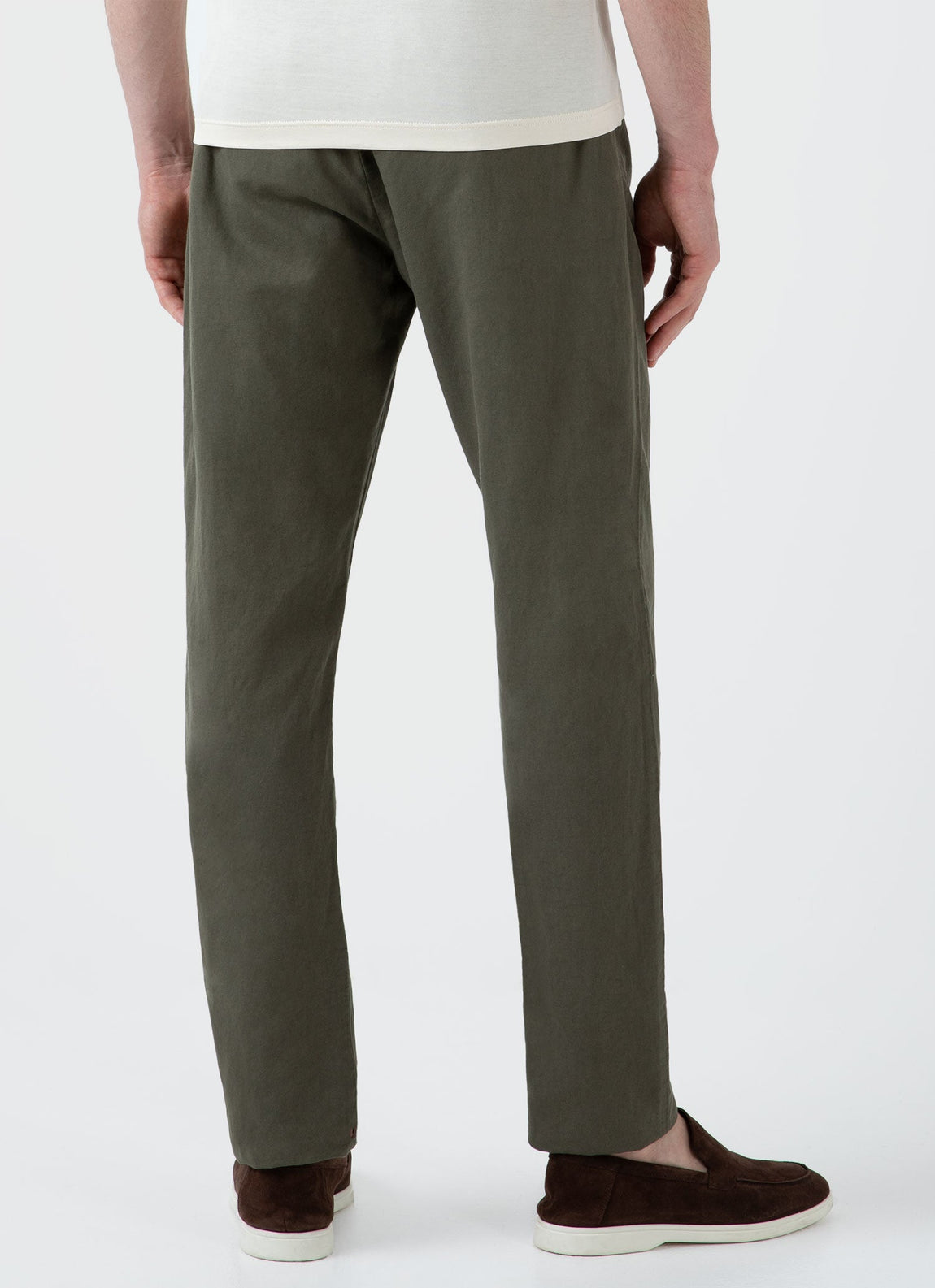 Men's Cotton Linen Drawstring Trouser in Khaki