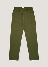 Men's Cotton Linen Drawstring Trouser in Deep Olive