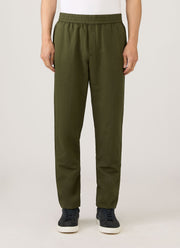 Men's Cotton Linen Drawstring Trouser in Deep Olive