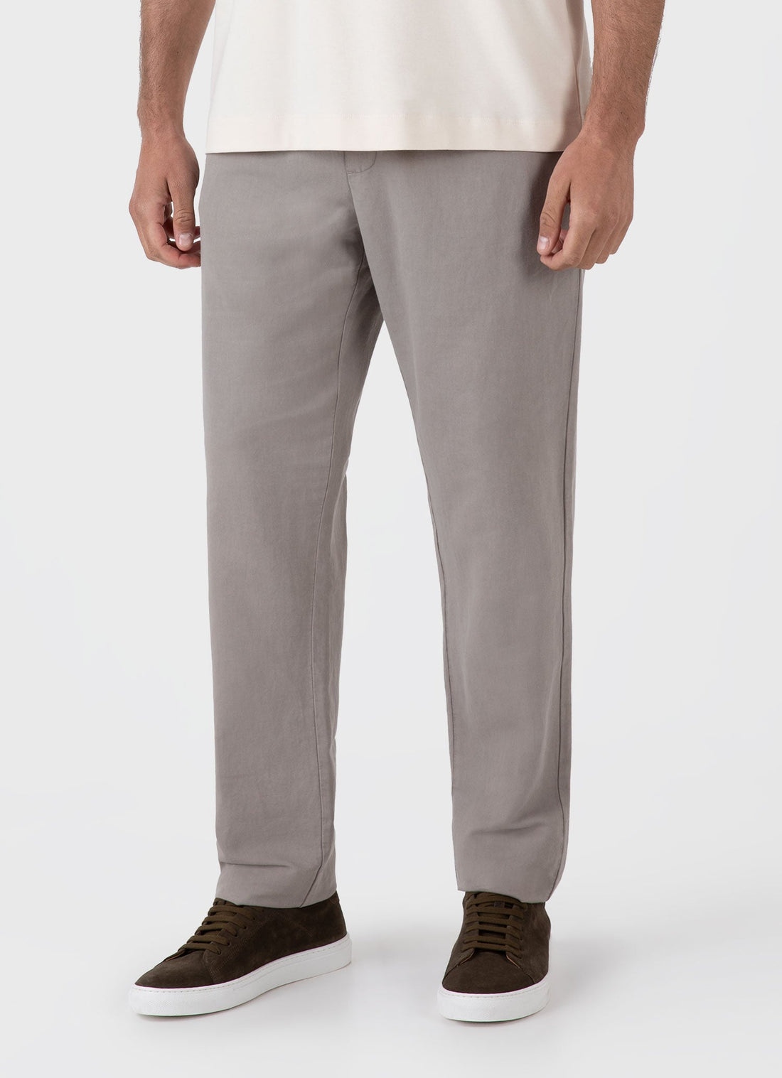 Men's Cotton Linen Drawstring Trouser in Pewter