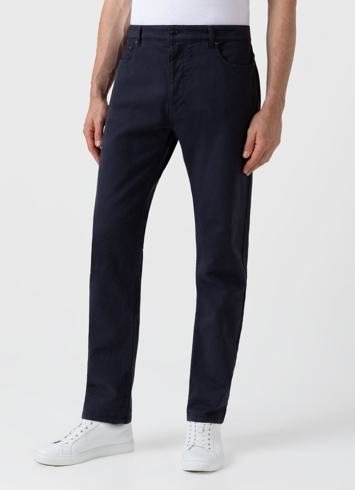 Men's Cotton Drill 5 Pocket Trouser in Navy