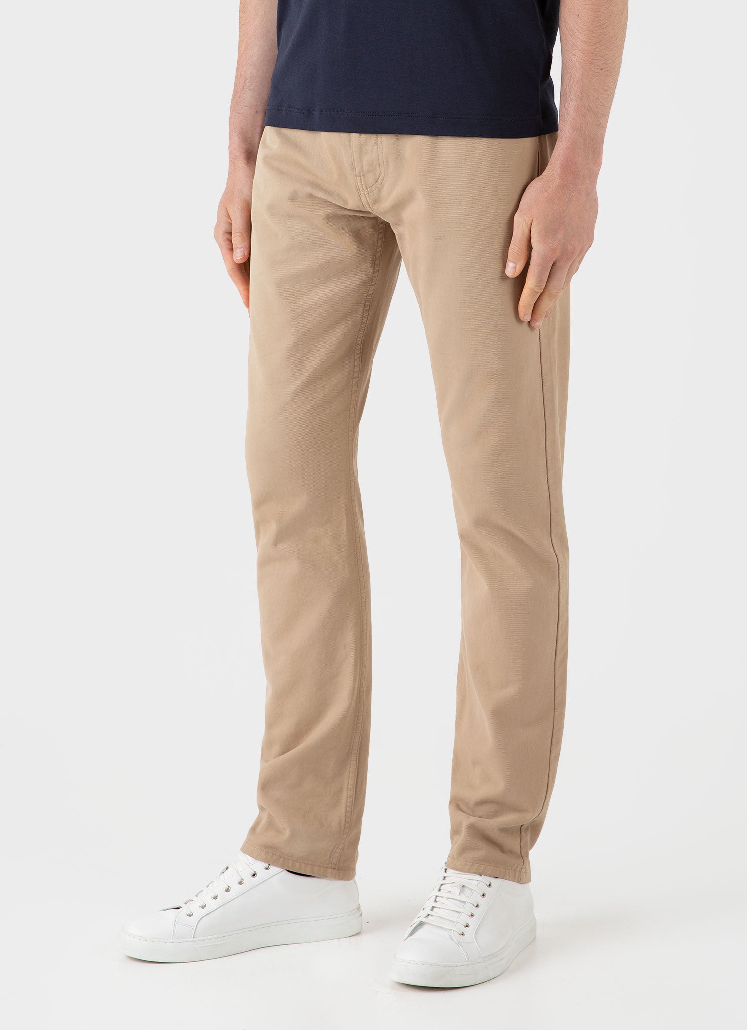 Men's Cotton Drill 5 Pocket Trouser in Stone