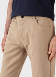 Men's Cotton Drill 5 Pocket Trouser in Stone