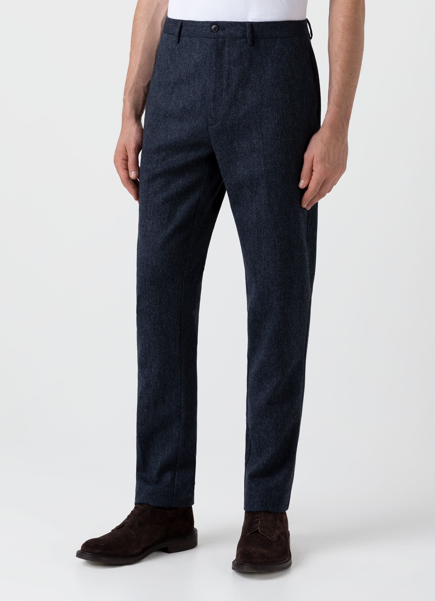 Men's Donegal Wool Trouser in Space Blue