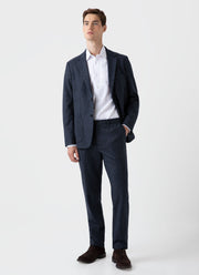 Men's Donegal Wool Trouser in Space Blue