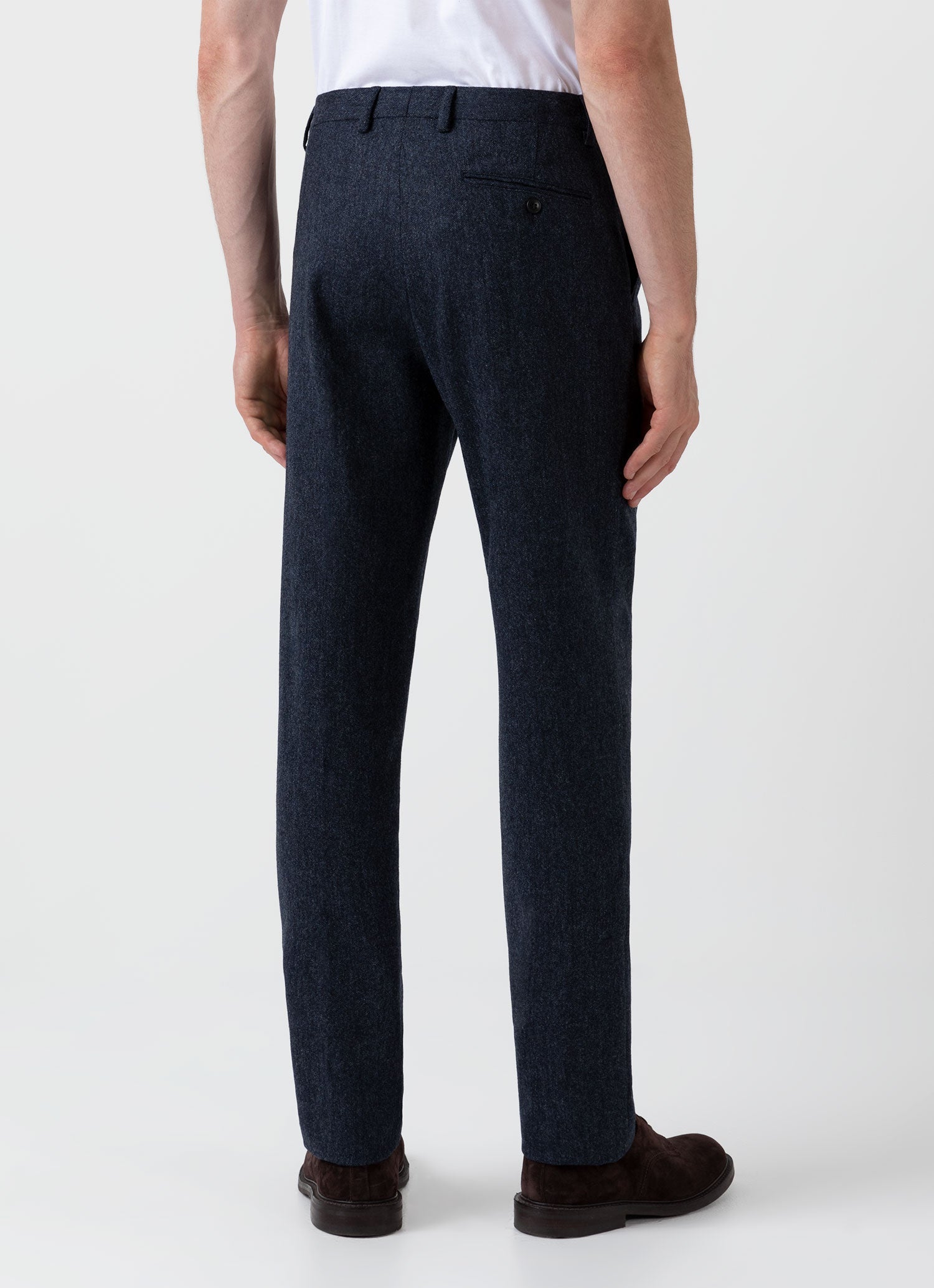 Men's Donegal Wool Trouser in Space Blue