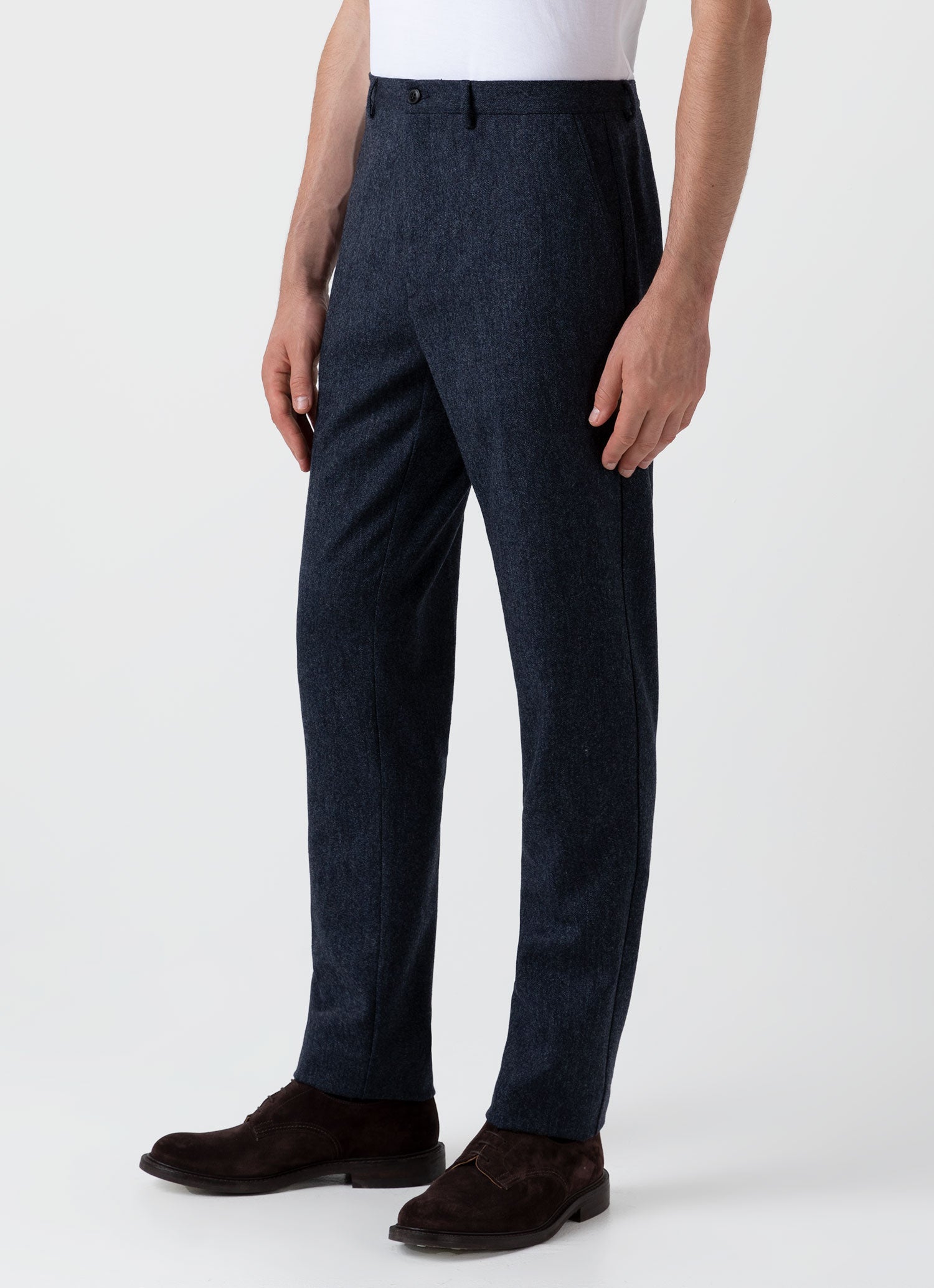 Men's Donegal Wool Trouser in Space Blue