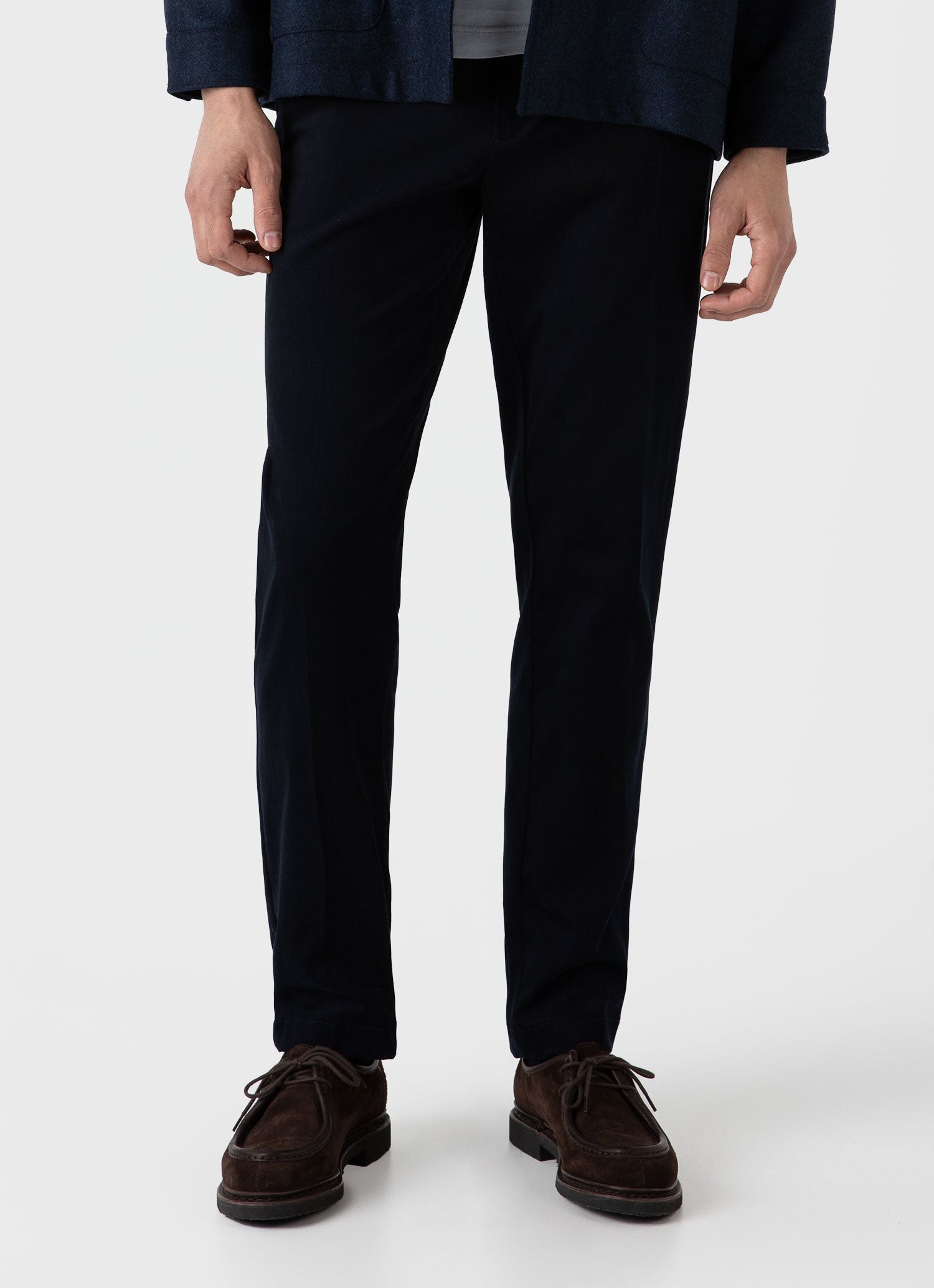 Men's Brushed Cotton Wool Trouser in Navy