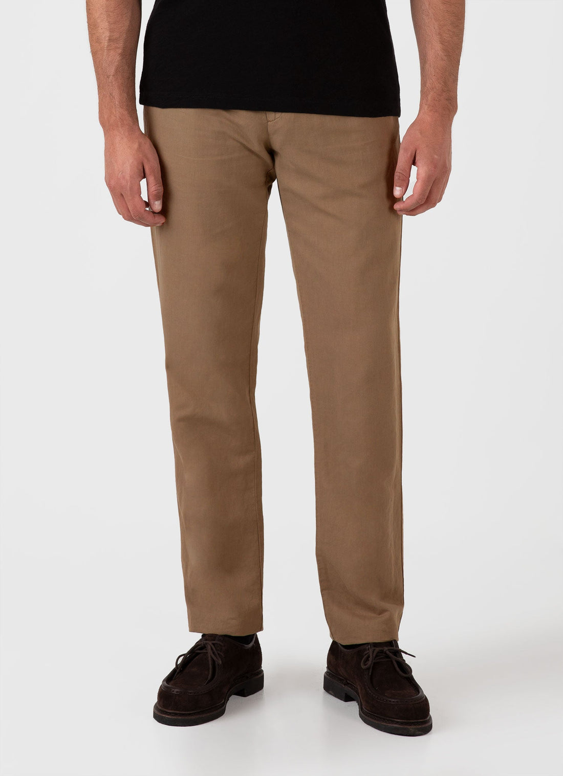 Men's Cotton Linen Trouser in Dark Tan