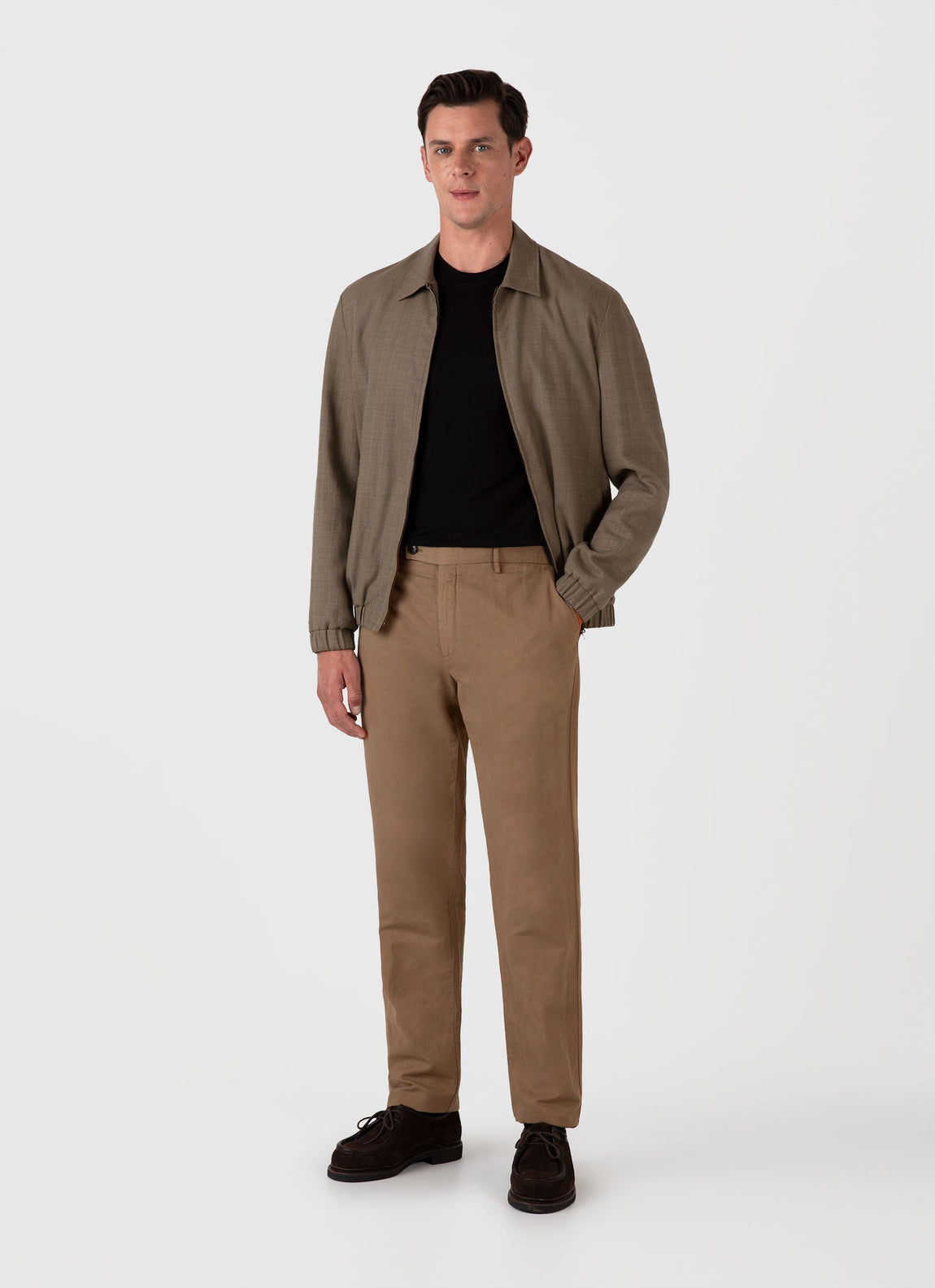 Men's Cotton Linen Trouser in Dark Tan