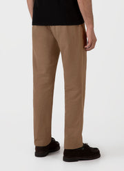 Men's Cotton Linen Trouser in Dark Tan