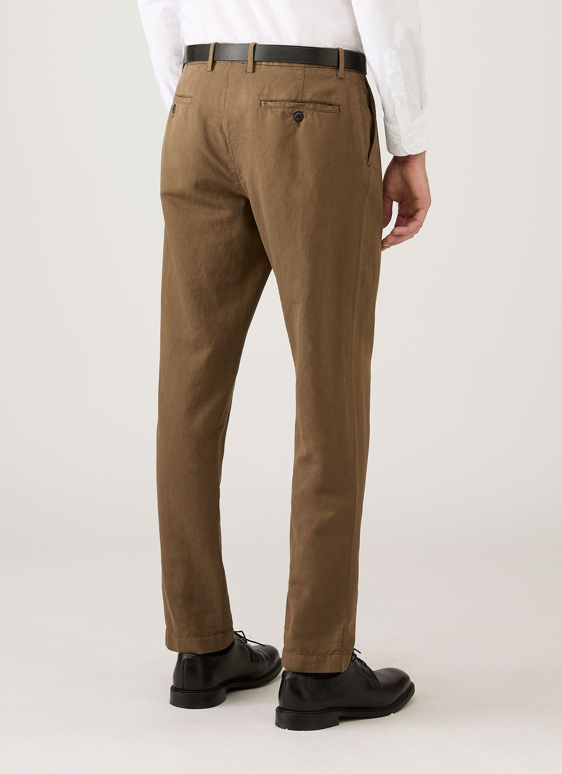 Men's Cotton Linen Trouser in Dark Cedar