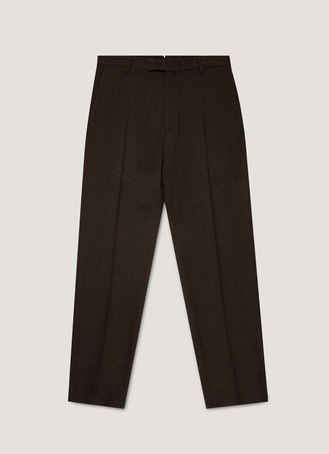 Men's Textured Wool Trouser in Truffle